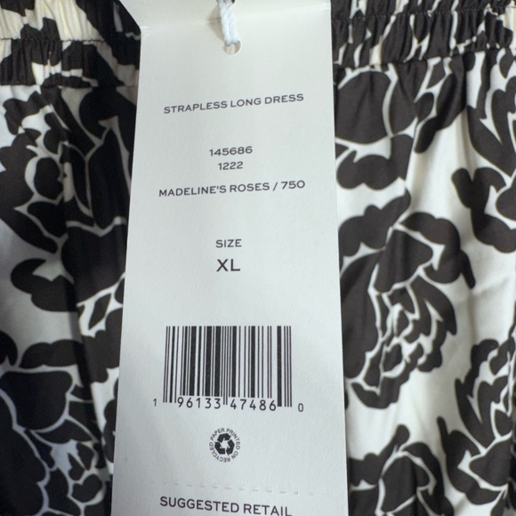 Tory Burch Strapless Long Dress Madeline’s Roses XL - Picture 5 of 6